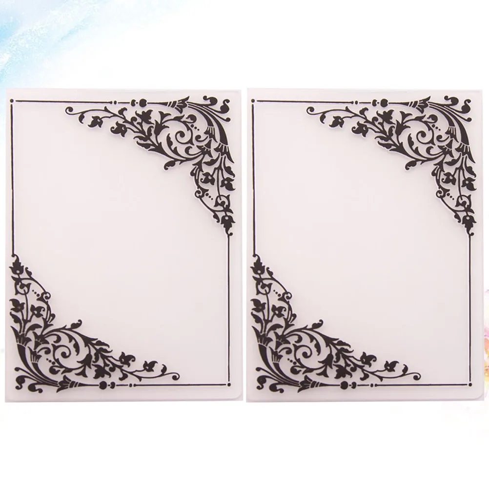 

2Pcs Embossing Mold Die Cuts Templates Cutting Dies Stencil Plastic for Scrapbooking Card Craft Photo Frame Album Storage