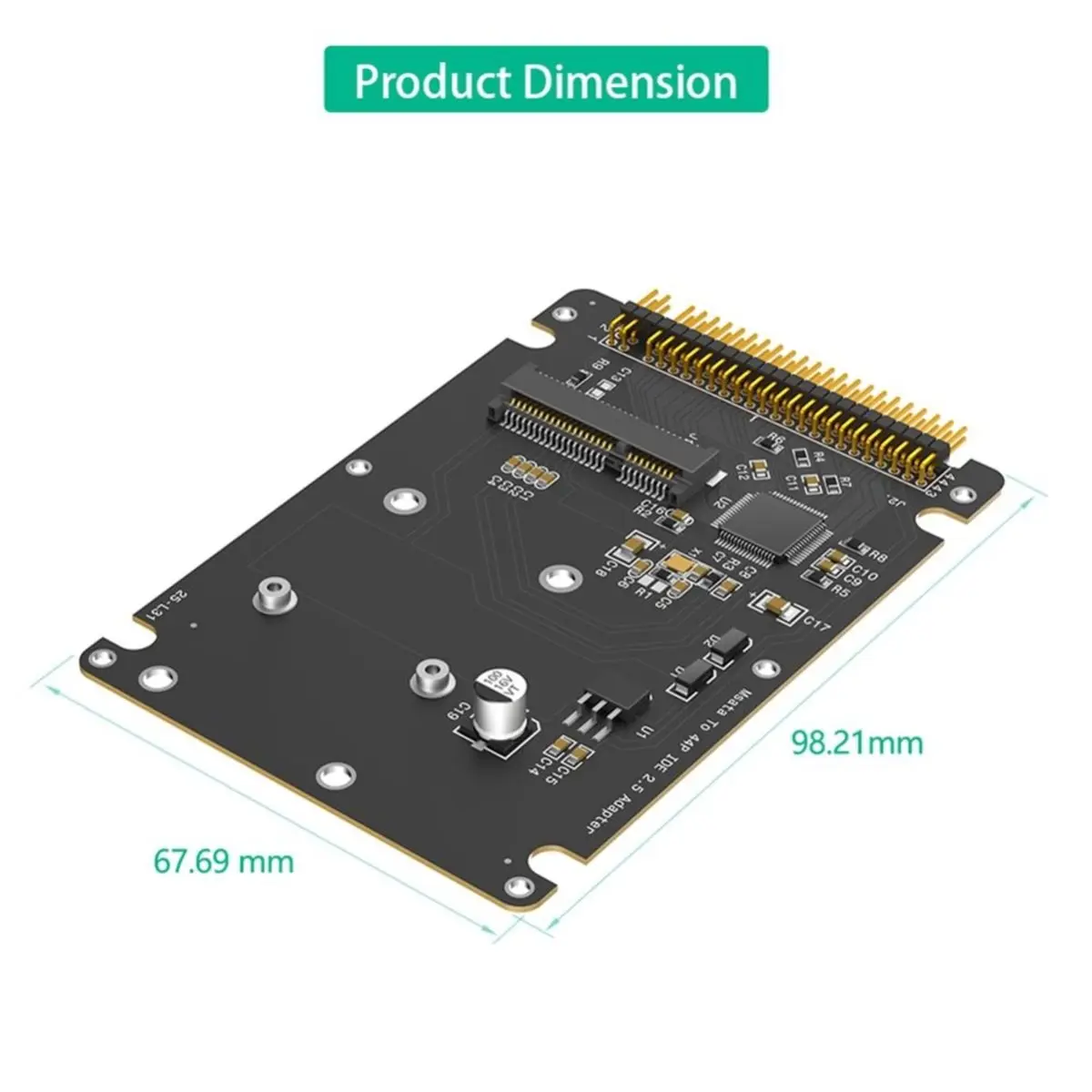 MSATA -SATA SSD to IDE 44Pin Adapter Card for PC Laptop