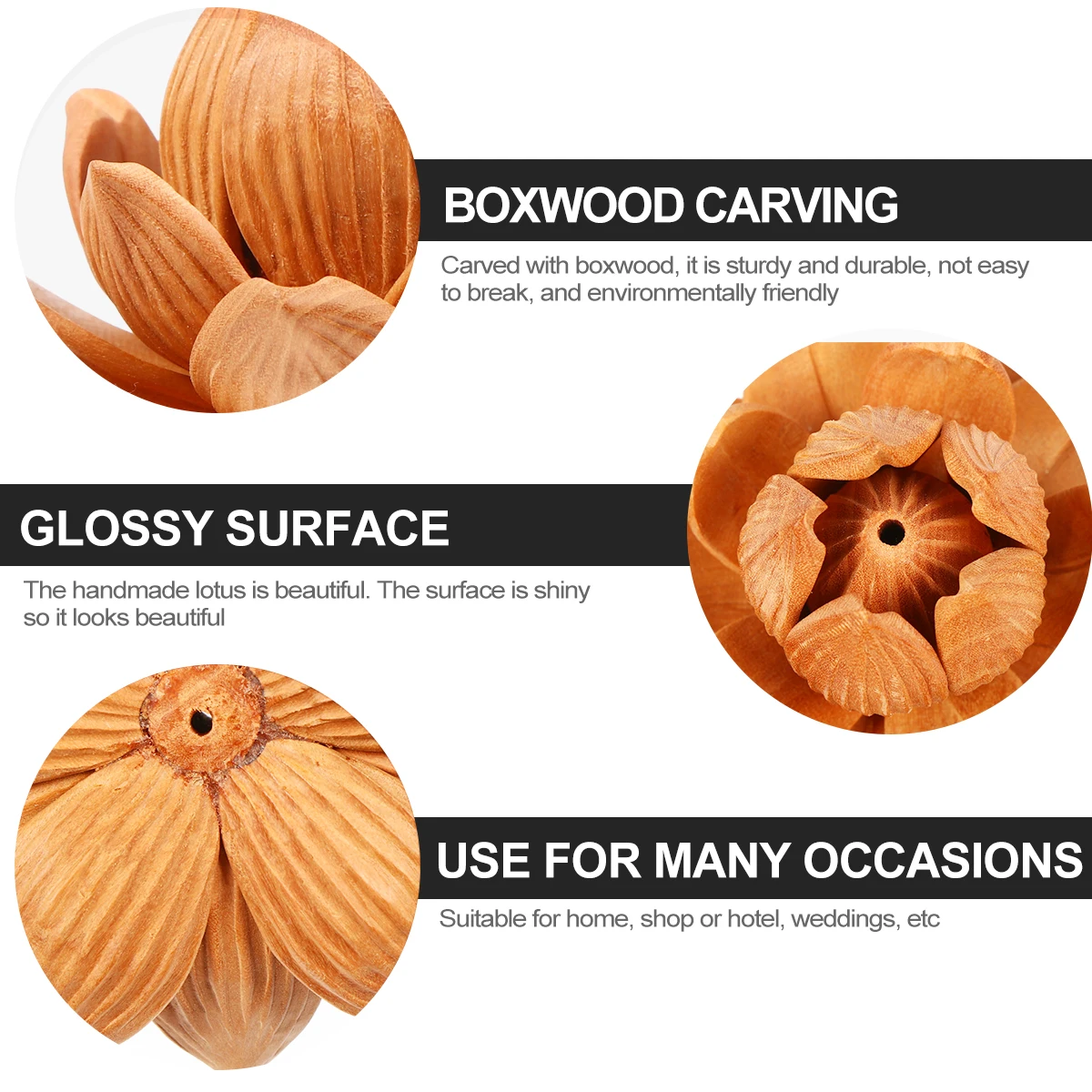 

Lotus Decor Wood Lotus nament Durable Home Decoration Desktop Adornment Unique Design Gift Idea Photography Prop Boxwood