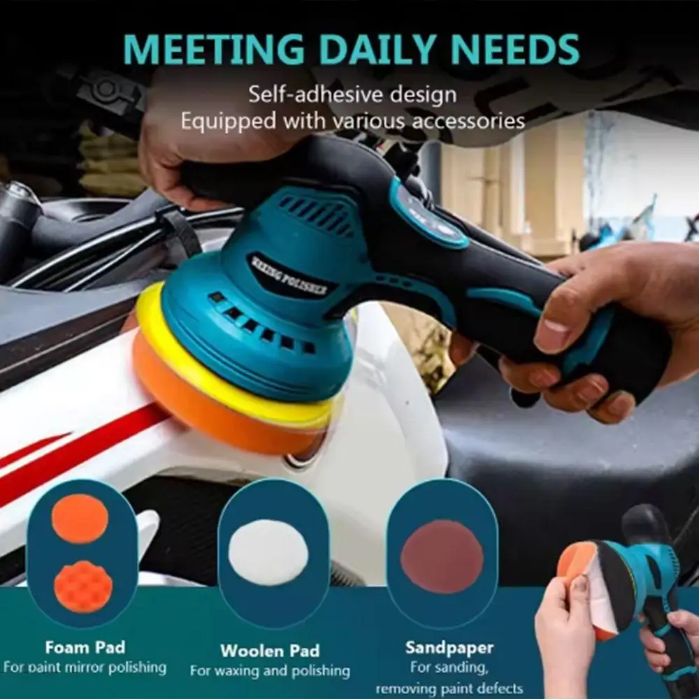 

2500-5000 RPM Waxing Polishing Machine 8 Variable Speed Rechargeable Electric Polisher Portable Durable Car Polishers