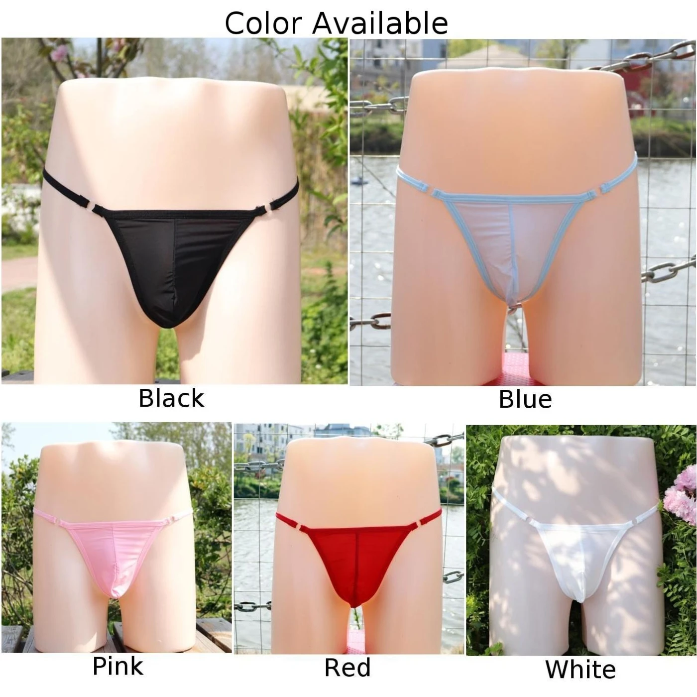 Femboy العشير للرجال أسود منخفض الخصر TPants بلون الصلبة نمط جميع المواسم جميع الفصول ملابس العلامة التجارية الجديدة