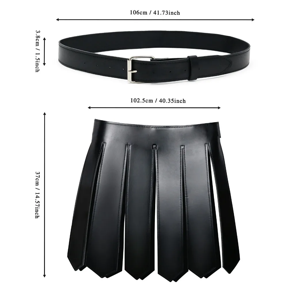 Medieval Spartan Warrior Leather Apron & Roman Skirt - Halloween Cosplay Role-Play Prop for Warrior Themed Events
