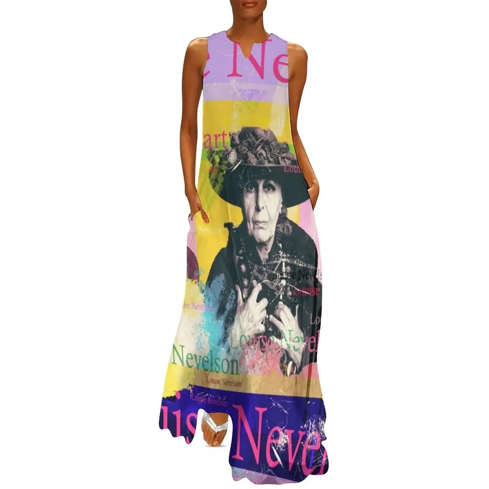 

beautiful Louise Nevelson portrait, well-known artist Long Dress Women long dress Dress