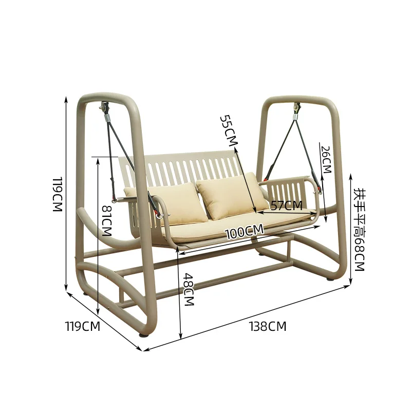 

Leisure Outdoor Balcony Swing Room Garden Rocking Chair Balcony Terrace Double Cradle