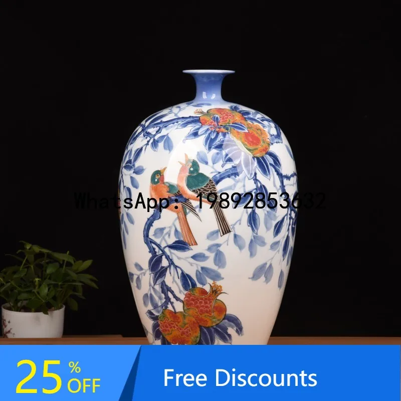 AB  Hand-painted Underglaze Creative Ceramic Vase Ornament Coectible Art Porcelain Bottle