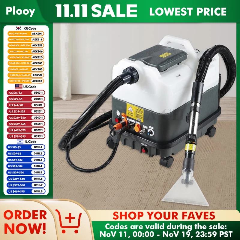 1600W Fabric Carpet Sofa Pet Vacuum Clean Machine 9L Spray Suction Integrated Mattress Carpet Cleaning Artifact Home Car Cleaner