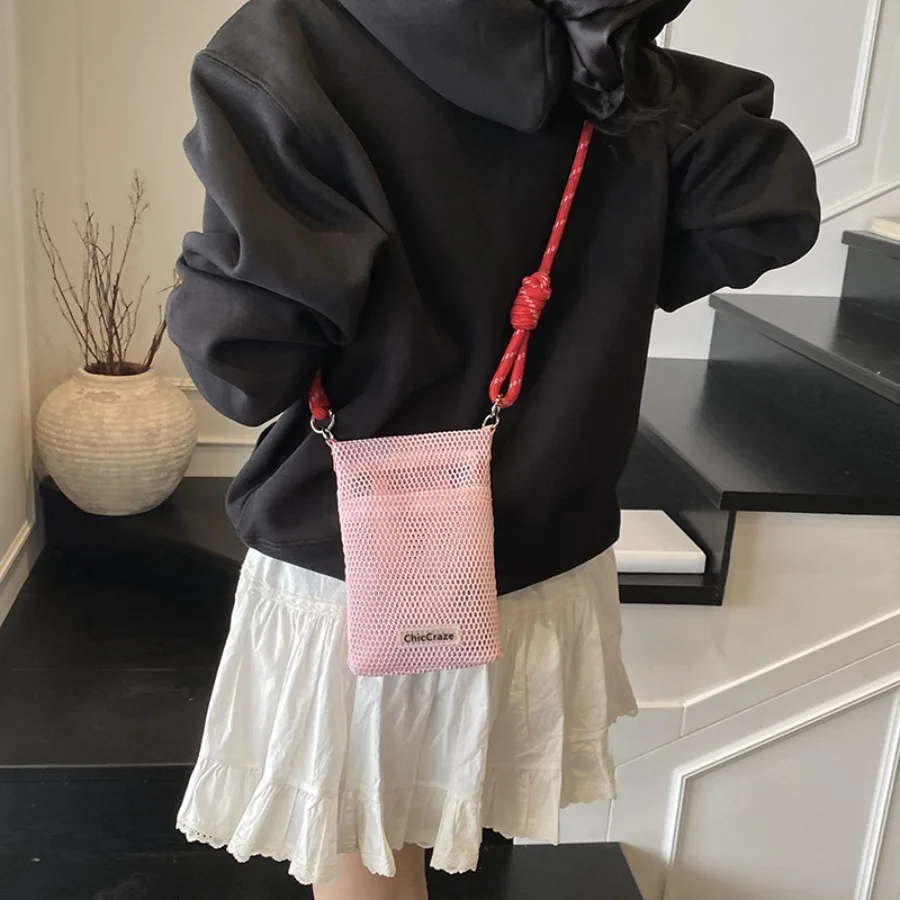 

Lightweight Crossbody Shoulder Bag Stylish Compact Phone Pouch Minimalist Versatile Mesh Sports Trend Mini Bags