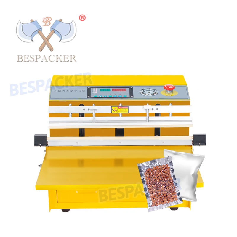 Bespacker 500TE Automatic Vacuum Sealer For Meat Chicken Seafood Fish Rice Brick Vacuum Packing Machine