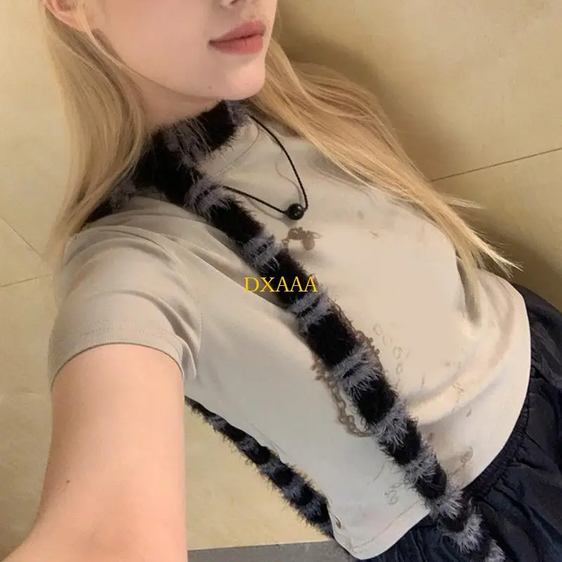 DXAAロングプラッシュスカーフスネークストライプスカーフハロウィーンパーティーファンシードレスコスプレスカーフ