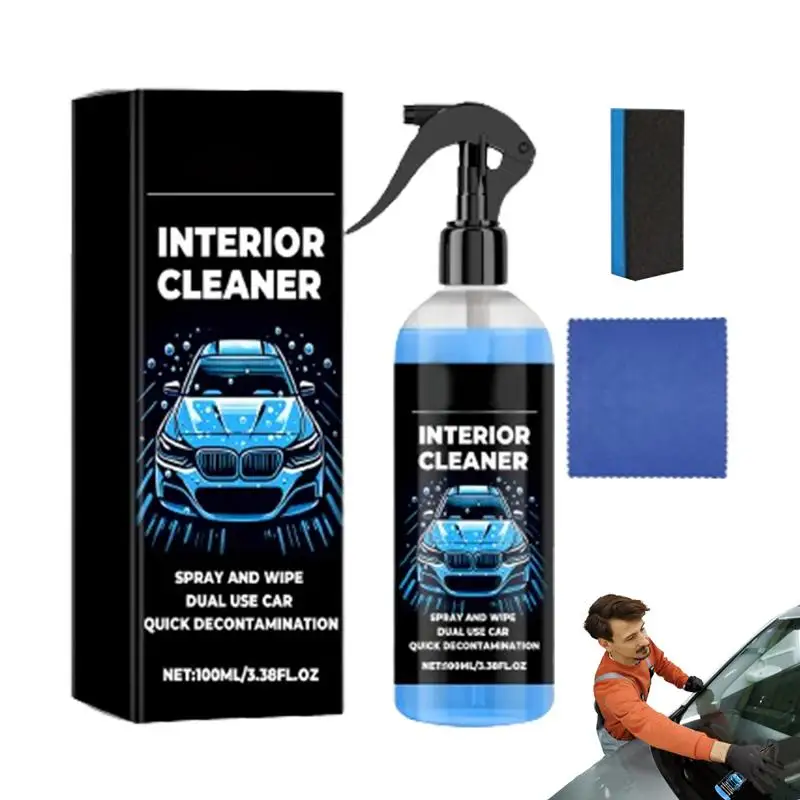 

Inside Car Roof Cleaner 100ML Powerful Multipurpose Cleaner Spray Portable Fabric Cleaning Tool Carpet Upholstery Cleaner