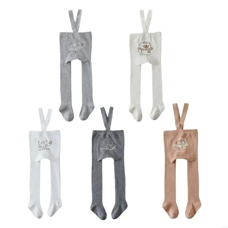 P31C Cartoon Pantyhose Girl Boy Suspender Tights Stockings High Waist Footed Pants Tights for Toddlers Newborns 0-3 Year