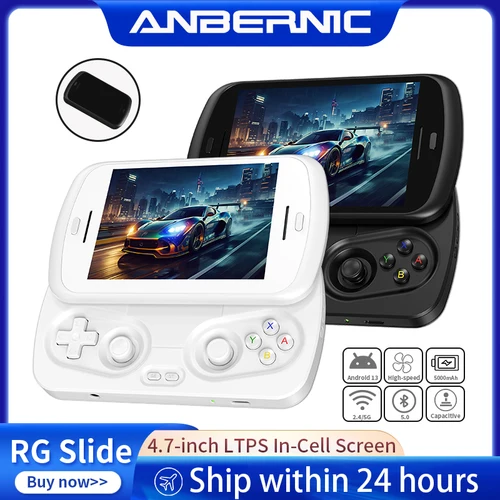Consola de juegos portátil Anbernic RG Slide pantalla integrada LTPS de 4,7 pulgadas reproductor de videojuegos Android 5000mAh compatible con salida de puerto 1080p
