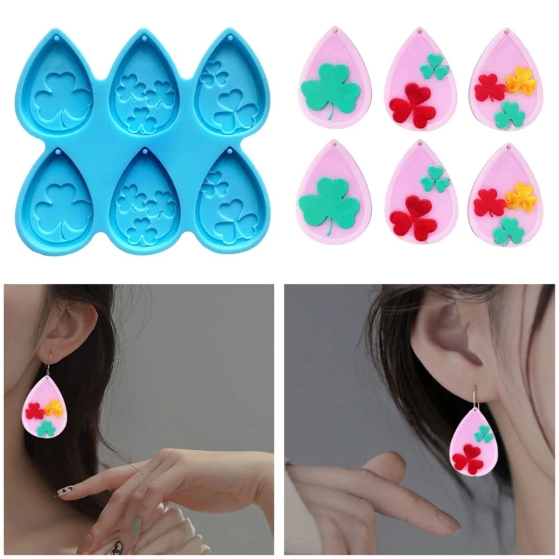 

Resin Jewelry Molds Clovers Silicone Mold DIY Handmade Keychain Pendant Necklace Jewelry Making Epoxy Casting Mould Craft