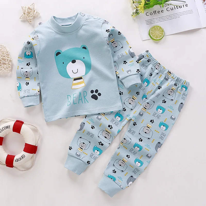 Spring Autumn Children Pajamas Set Kids Baby Girl Boys Underwear Clothing Long Sleeve Sleepwear Pajamas Sets Kids Clothing