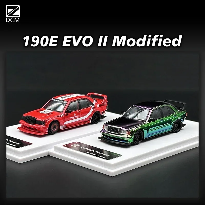 

DCM In Stock 1:64 190E W201 EVO II Modified Red Electroplated Car Model Toys Diecast Diorama