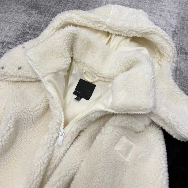 2025 جديد اليوغا معطف مقنع سترة فوكسي لامب أفخم الدافئة الوقوف طوق الشتاء السترة استرخاء صالح سترة كامل البريدي بلوزات Rem