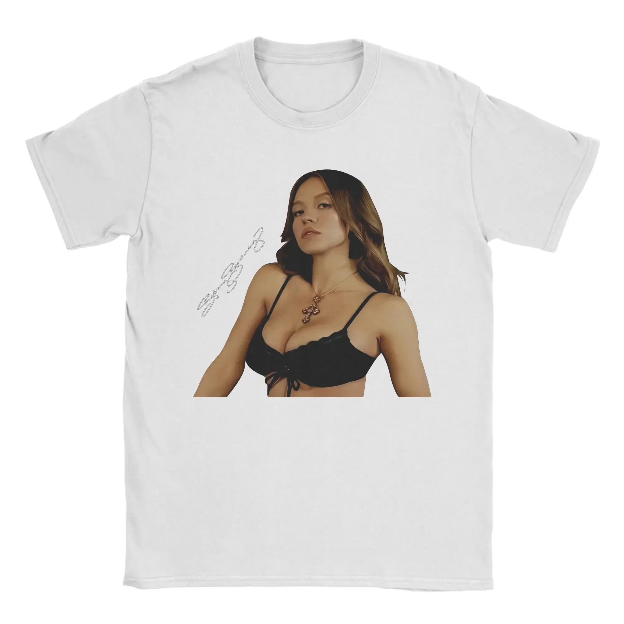 تي شيرت Sydney Sweeney Wear مطبوع عليه رسومات جرافيك للرجال تي شيرت قطني رائع بياقة دائرية وأكمام قصيرة تي شيرت مقاس كبير