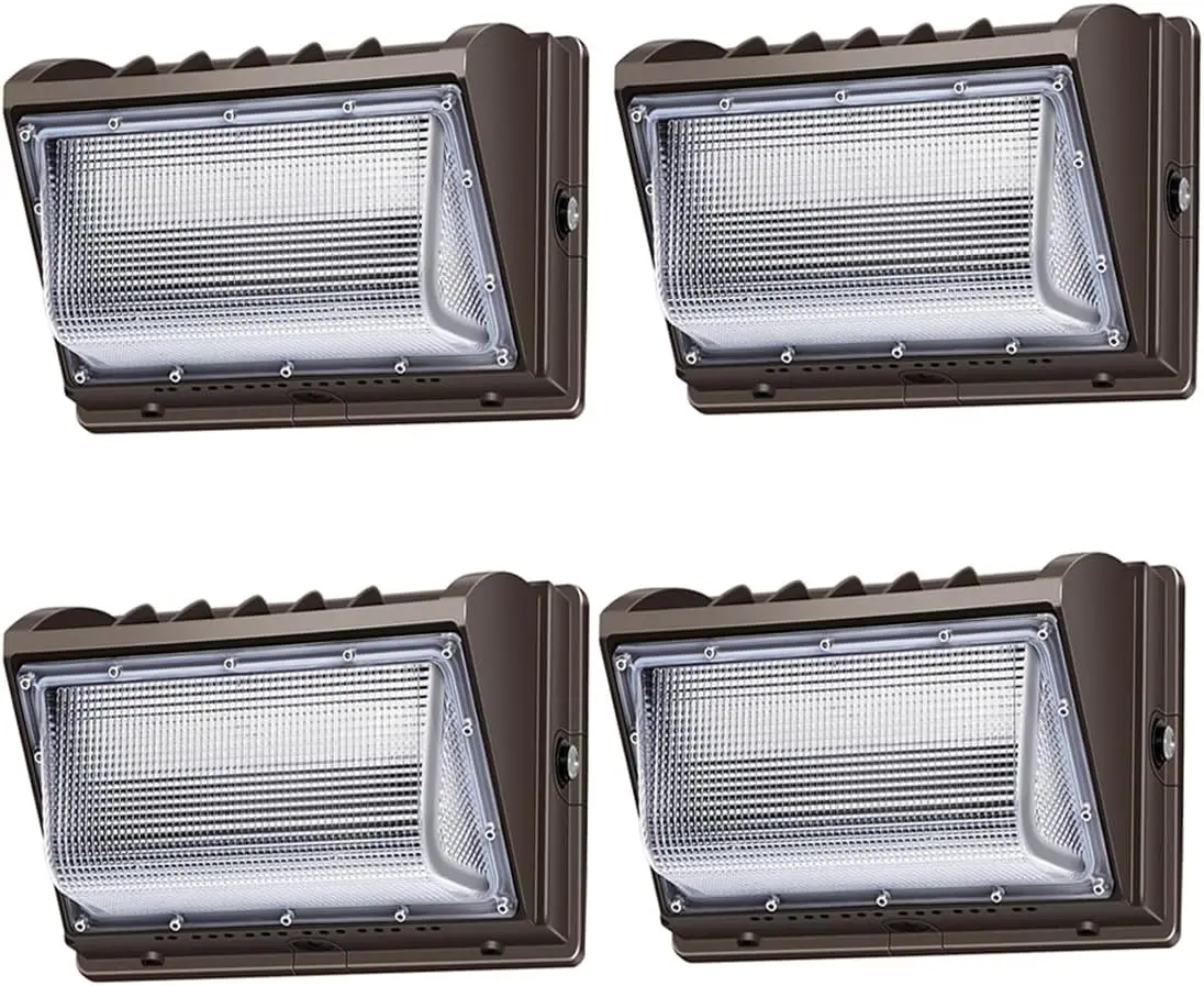 150W Wall Pack Lights Outdoor LED Security Light with Photocell 5000K 4 Pack Dusk to Dawn IP65 Commercial Exterior Lighting