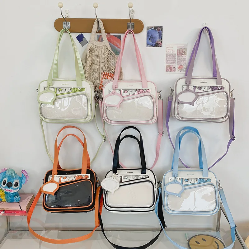 Japon ikinci eleman Tote JK lise kızlar omuzdan askili çanta küçük deri Itabag kadınlar koleji öğrenci Crossbody çanta Ita çantası