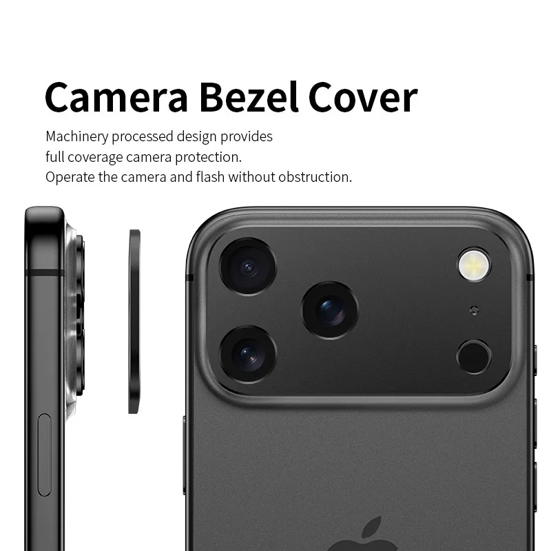 for iPhone 17 Air Pro Max Camera Bezel Anti Scratch Metal Frame Cover Hollow Film Super Slim Lens Protector Cap Sticker