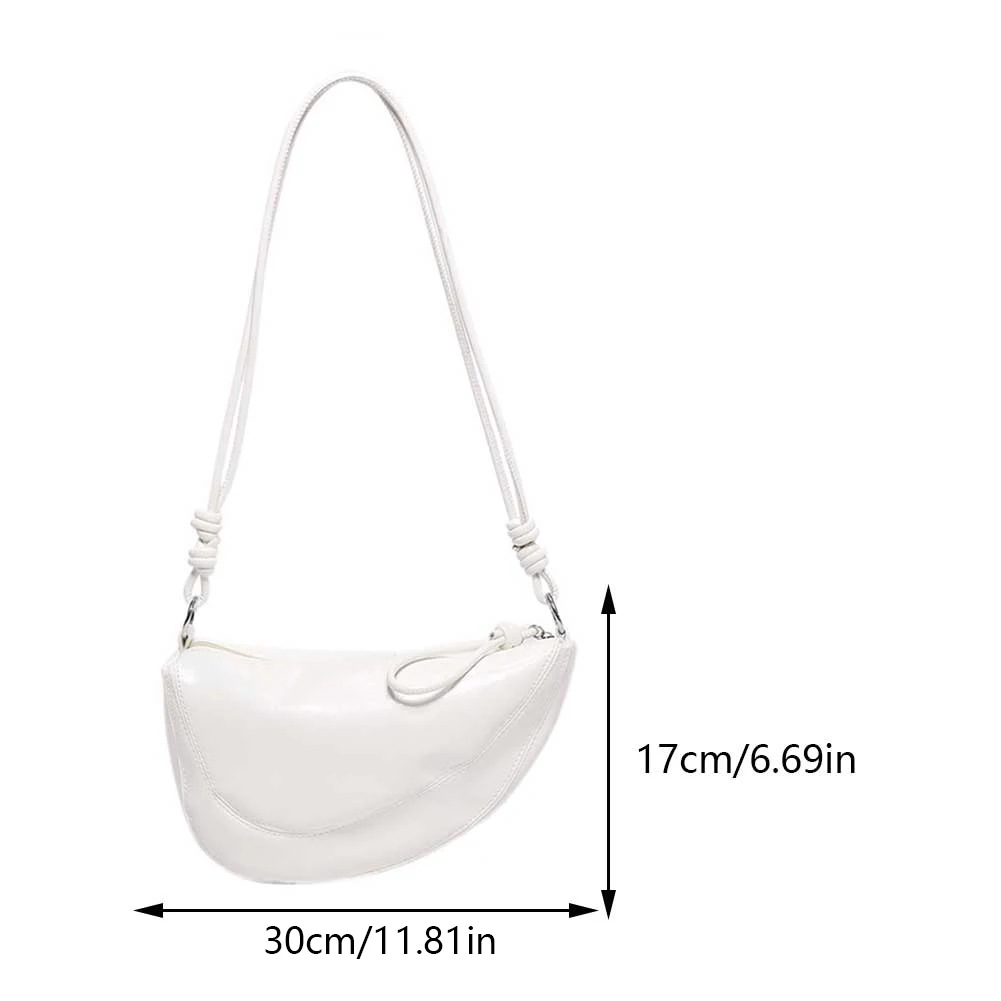 Designer Crescent Bag PU Leather Trendy Crossbody Bag Solid Color Tote Bag Shoulder Purse for Women