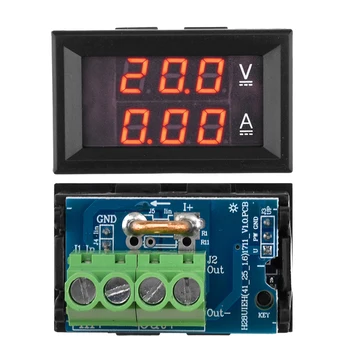 DC 7-100V 20A 50A LED Digital Voltmeter Amperemeter Blau + Rot Dual Display Amp Volt Meter Gauge Panel für Auto Motorrad