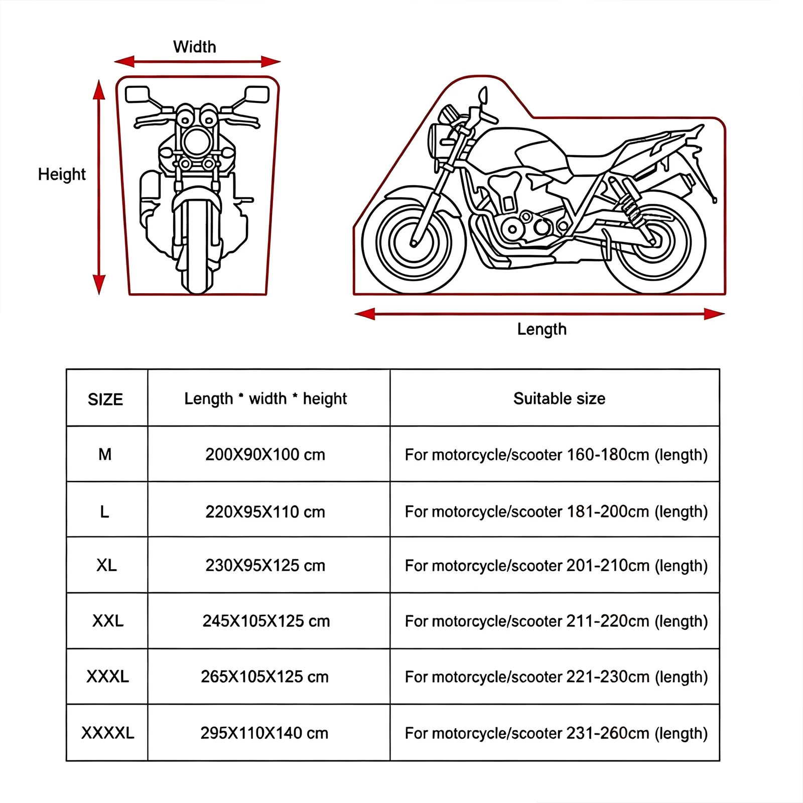 For Benelli TRK 502X TRK 502 X Leoncino 500 BJ500 Motorcycle Thick 210D Waterproof Outdoor Protective Motorbike Dust Rain Cover