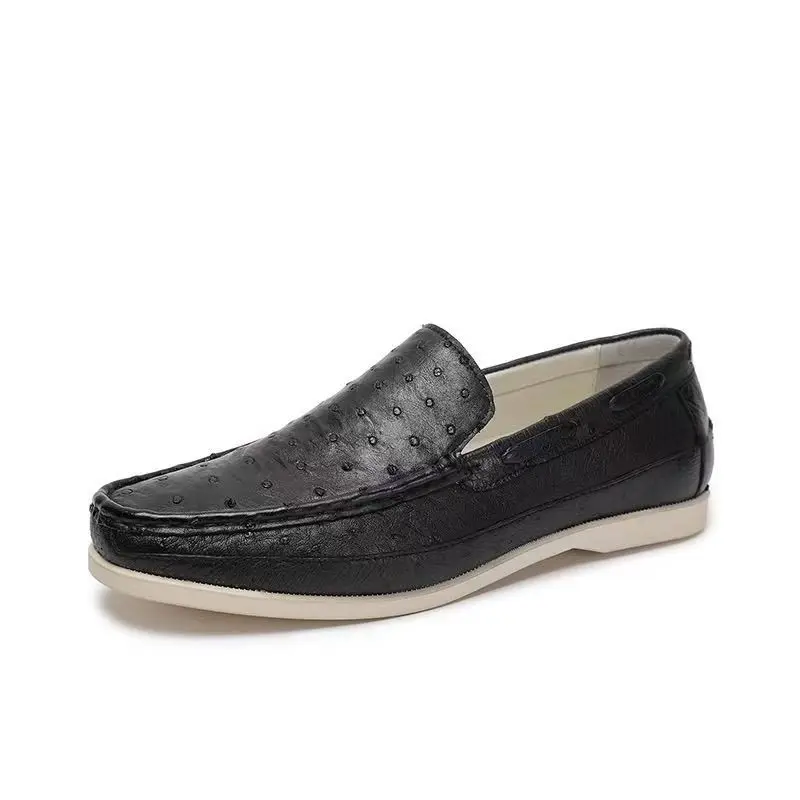 2025 new arrival Fashion Ostrich skin causal shoes men,male Genuine leather shoes PDD599