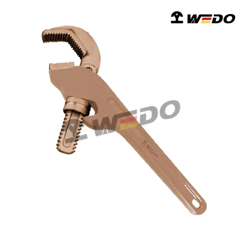WEDO BAM/GS/FM/ATEX Certified Non-sparking Non-magnetic Beryllium Copper Bent Hex Type Adjustable Metric Pipe Wrench