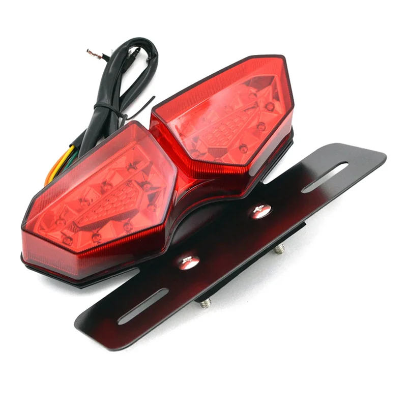 

New Tail Light for Motorcycle All Terrain Beach Bike 12V LED Big Butterfly Licence Brake Light Red Lenses