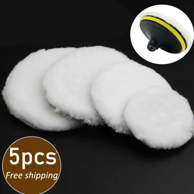 Car Polish Pads 3/7inch Soft Wool Polishing Disc Tools for Machine Waxing Polisher Car Body Polishing Discs Cleaning Accessories