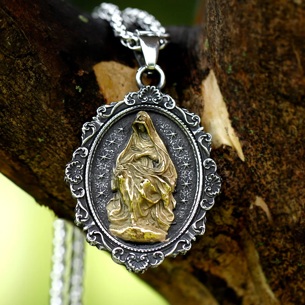 2023 new Men Stainless Steel virgin mary Pendant Necklaces Fashion Jewelry Creativity Chains Gifts religious free shipping