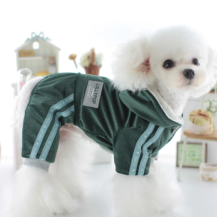 Pet Dog Sportswear Four Leg Cotton Jacket Outerwear Teddy Bear Poodle Cat Thick New Winter Clothing Dog Jumpsuit Puppy Clothes