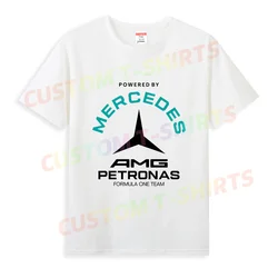 Masculino Preto Powered By Petronas Mercedes Mercedes Mercedes T-Shirt, Cool Hip Hop Streetwear, 100% Algodão, Verão, Venda Quente, 2022