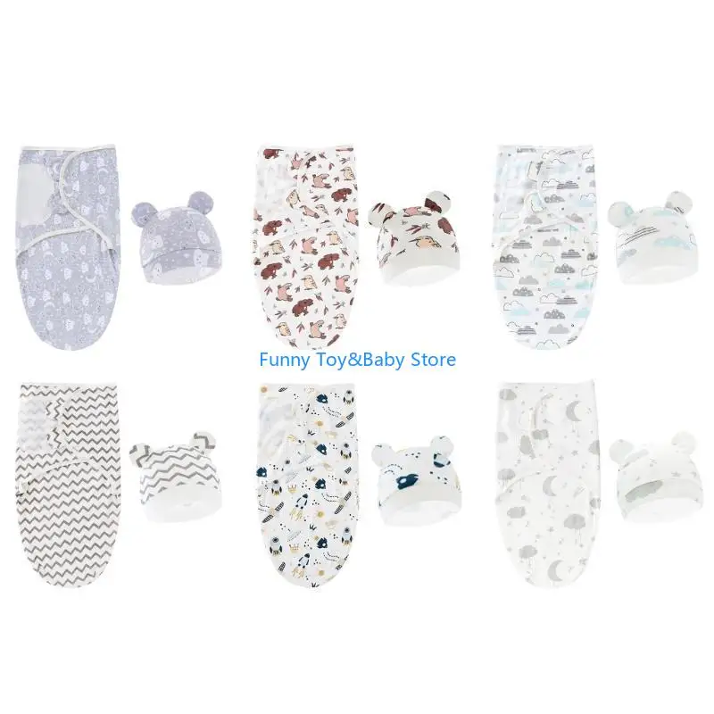 Trẻ sơ sinh ngủ bao tải gấu dễ thương mũ trẻ bé sơ sinh da thân thiện với da c90b