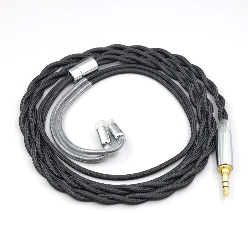 Pure Nylon Shield Cabo para Sennheiser, 99% Nylon, Prata Pura, Paládio Grafeno Dourado, IE8, IE8i, IE80, IE80s, Pino de Metal LN008316