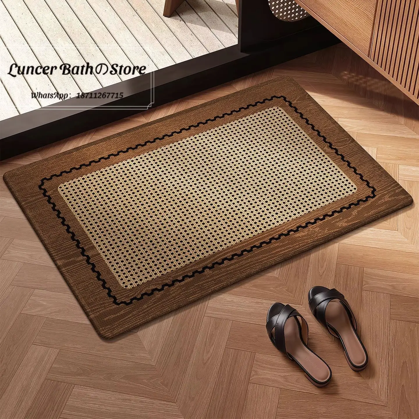 Retro bathroom mats are convenient for home use, and the absorbent quick drying mats can be cut