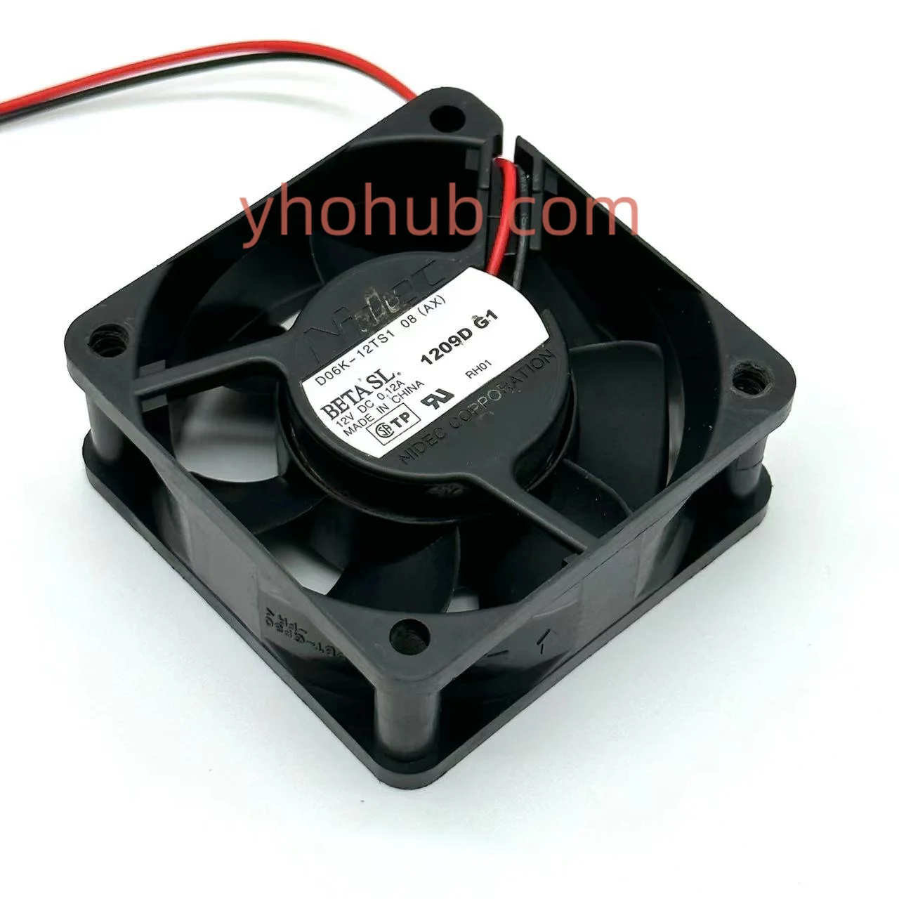 

Nidec D06K-12TS1 DC 12V 0.12A 60x60x25mm 2-Wire Server Cooling Fan