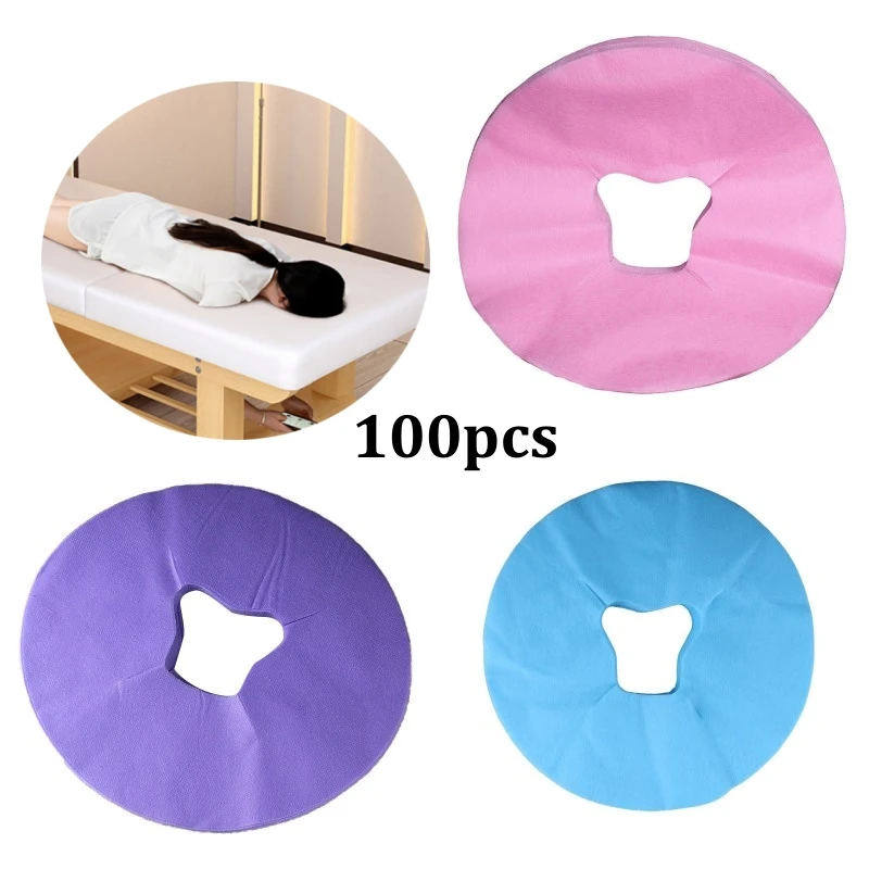 

100Pcs Disposable Massage Table Sheets Headrest Pads Face Pillow Cover Cushion Cover Massage Face Cradle Table Head Rest Covers