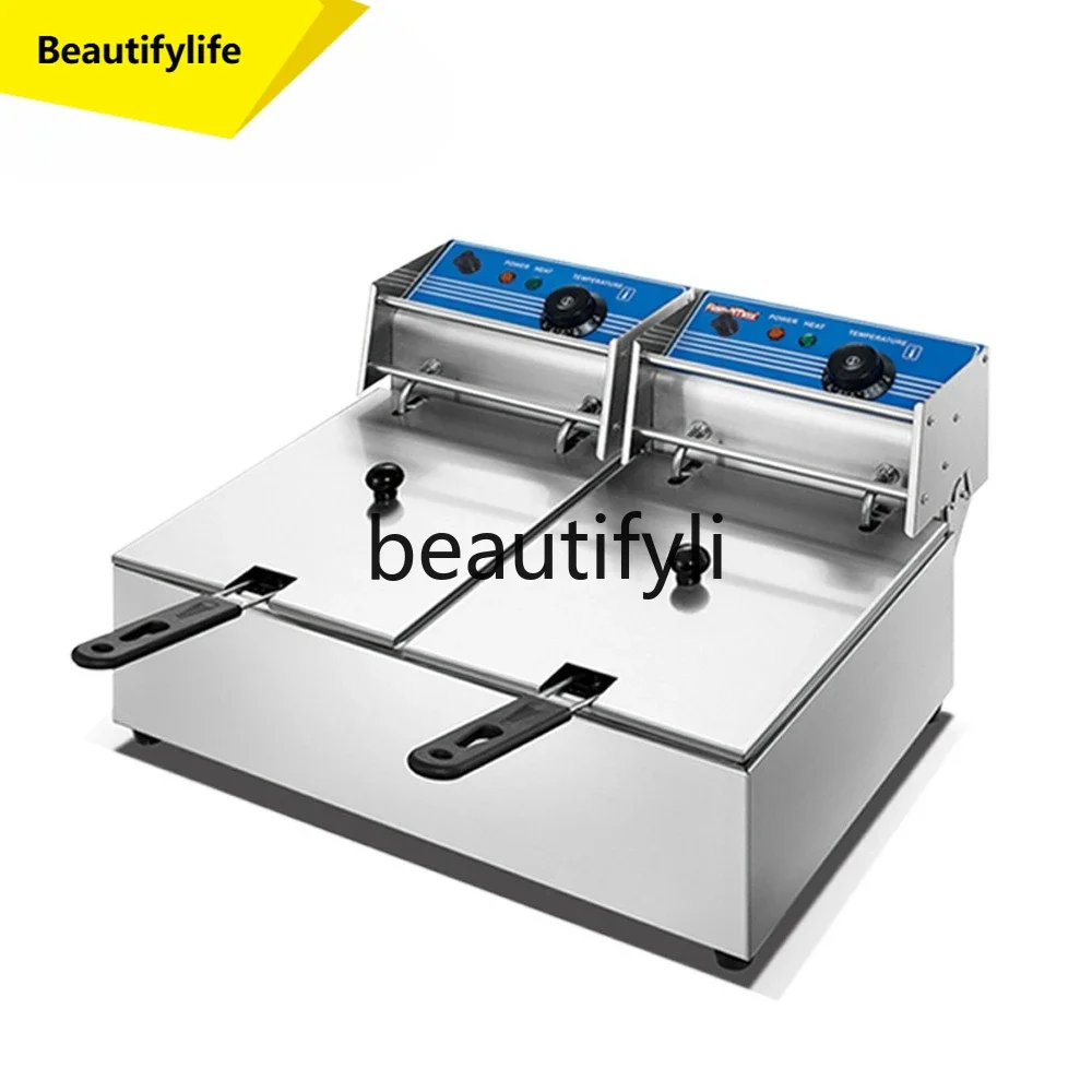 A61 Commercial Desktop Deep Fryer Single Sieve Electric Fryer Constant Temperature Single Double Oil Pot Catering