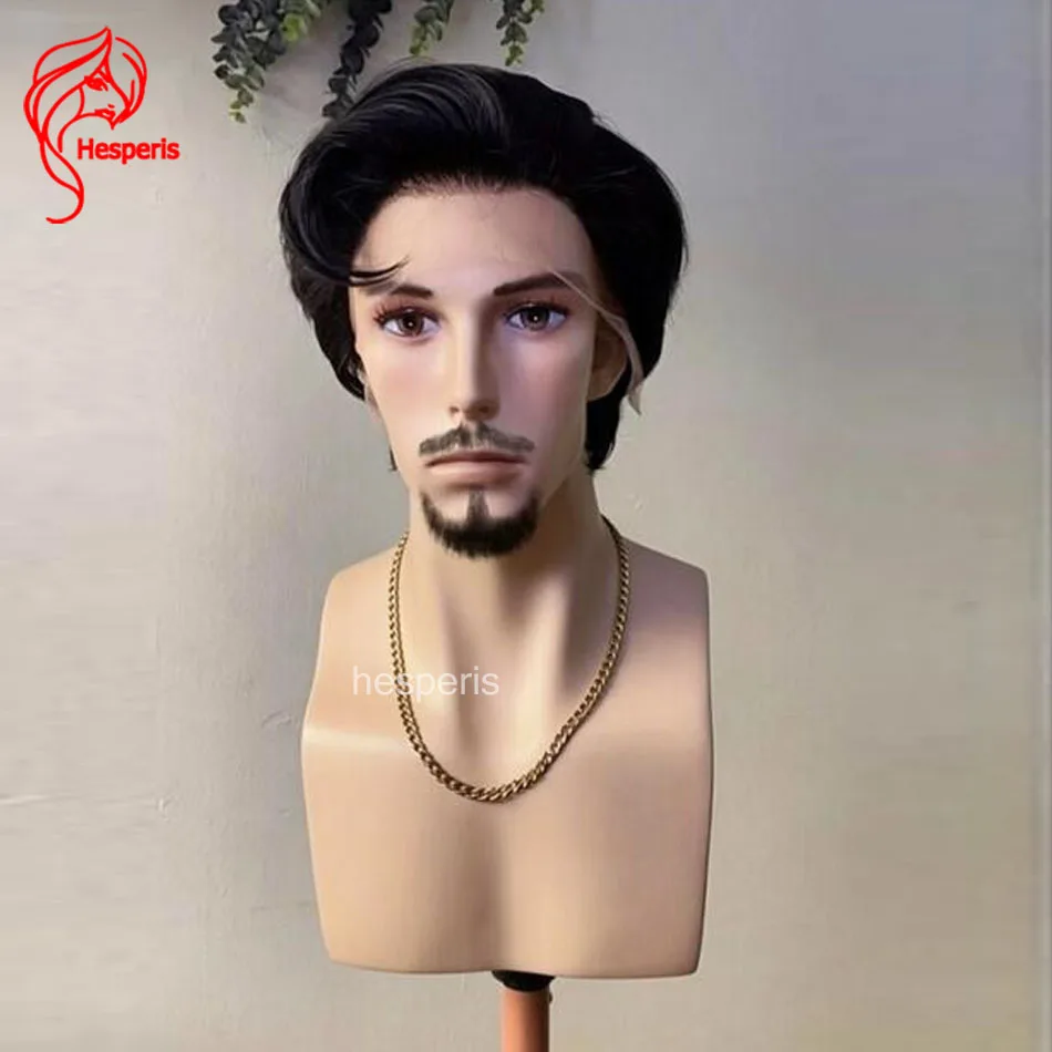 Hesperis Pre Style Hair System Short Men's Lace Front Wigs 13x6 Wigs Glueless Pixie Cut Male Wigs For Men Resistant Breathable