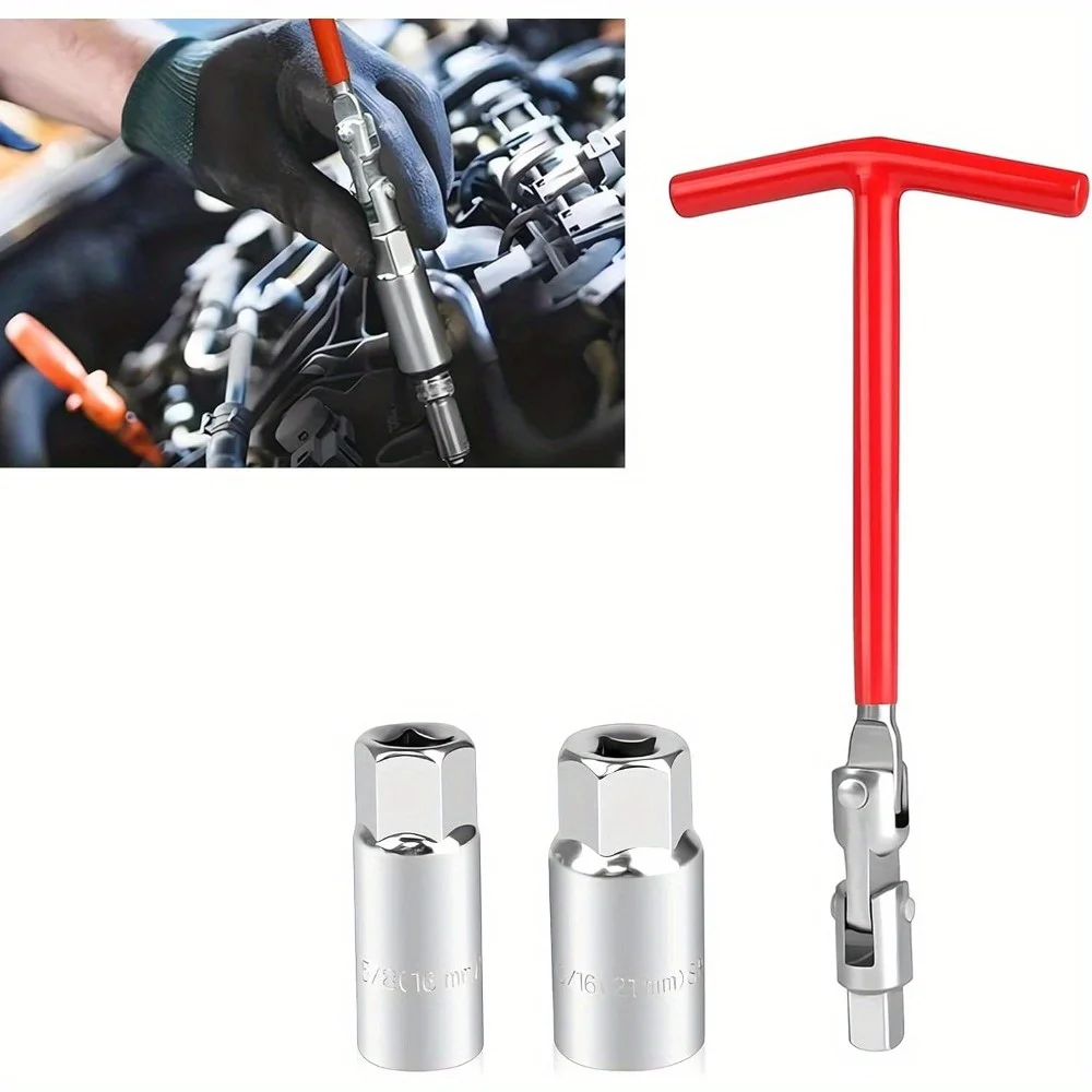 3 PCS Car Spark Plug Socket Wrench, 3/8