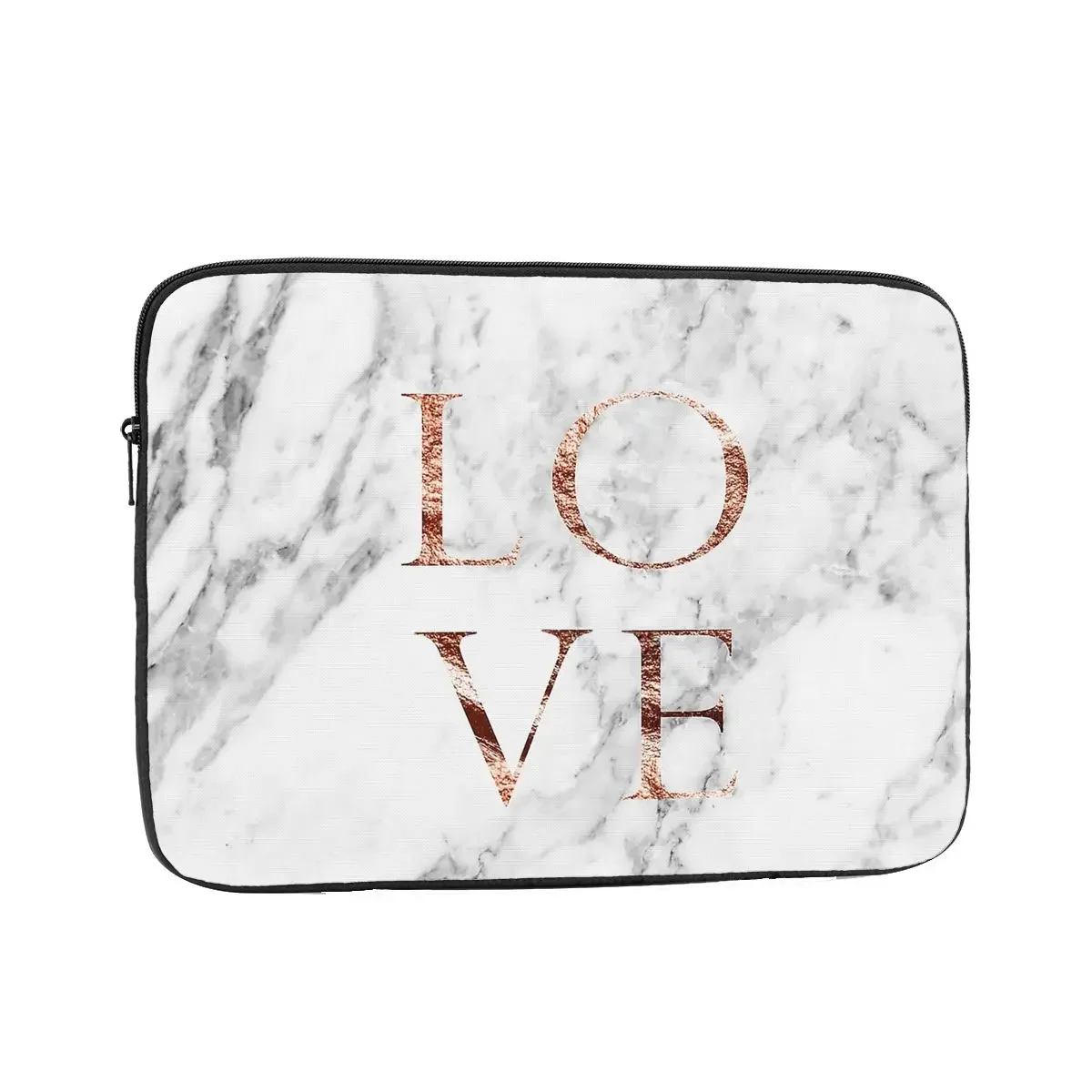 Laptop Notebook Sleeve Cover Bag Rose Gold Marble LOVE Computer Liner Sleeve Modern Pattern 12 13 15 17 Inch Shockproof Case Bag