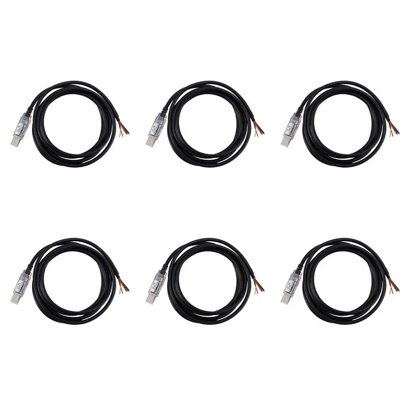 ABRI-6Pcs 1.8M Long Wire End,Usb-Rs485-We-1800-Bt Cable,Usb To Rs485 Serial For Equipment, Industrial Control