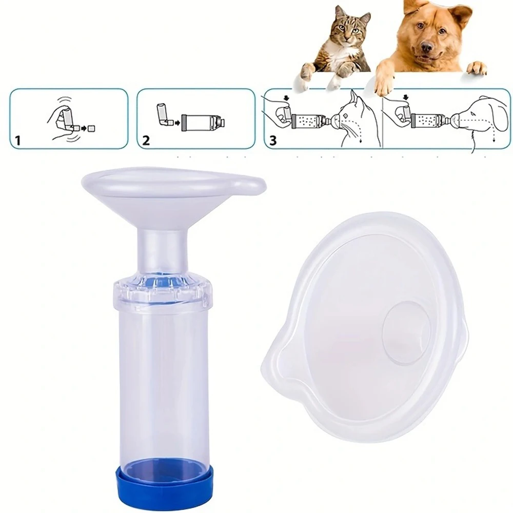 1 Pcs Handheld Aerosol Inhaler Spacer Chamber for Adults Children Cat Animals Aerosol Chamber Inhaler Spacer Wear PVC mask