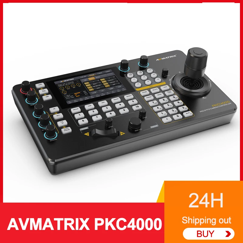 AVMATRIX PKC4000 5inch Touch Screen PTZ Camera Controller PKC4000-N NDI RTSP ONVIF Focus Zoom adjust 4D Joystick