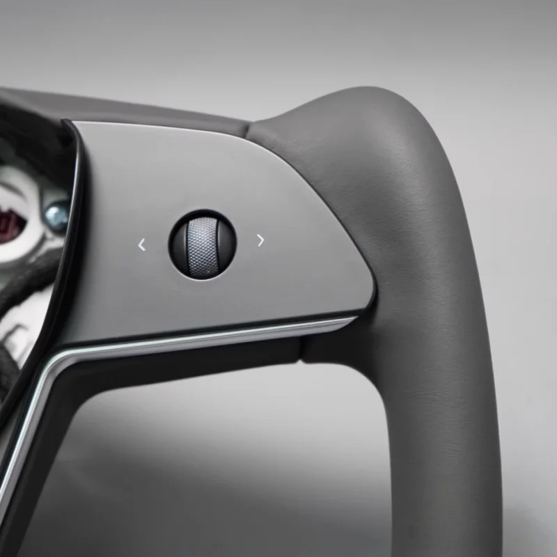 Hot-selling No Stitches Black Upgrade for New Model 3 Y Leather Yoke Handle Steering Wheel for Tesla Model 3 Y 2017-2023 Year view 3