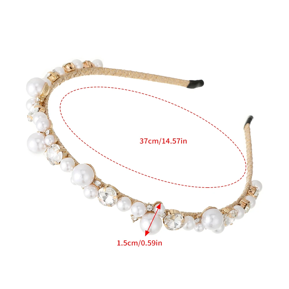 Palace Style Hairbands Ladies Retro Headbands For Women Fashion Rhinestone Hair Hoops Bezel Headwear Temperament Accessories