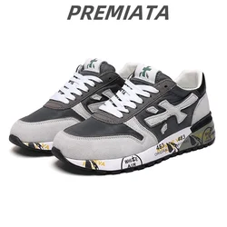 PREMIATA modne męskie buty ryżowe Retro sportowe niskie góry 483 amortyzujące oddychające buty na co dzień luksusowe