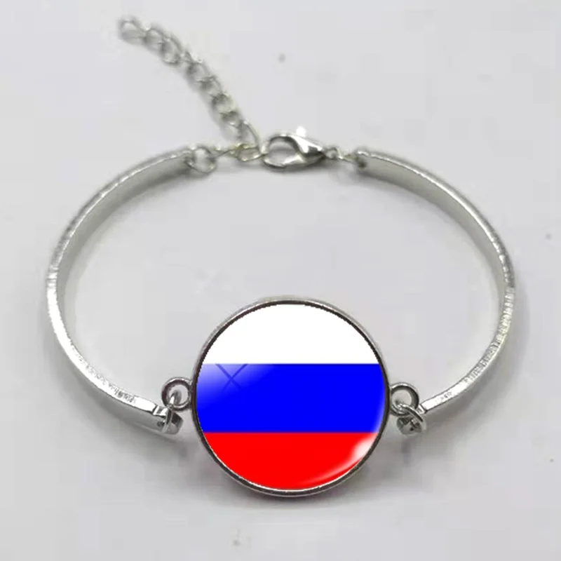 New Fashion Logo Bracelet Russia Ukraine Belarus Estonia Latvia Lithuania Moldova Flag Charm Leather Bracelet Men\'s Gift